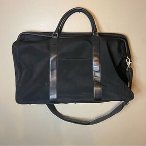 HOBO international black nylon leather duffel bag